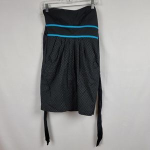 Ruby Rox strapless cotton polka dot padded bust tie waist zip back juniors